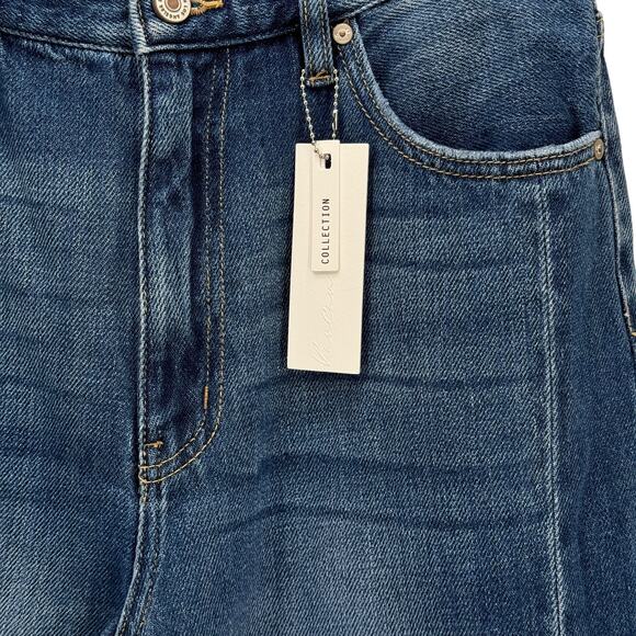 Kancan Women's Jeans Vintage 90s SZ 9 /28 Kick Pleat Blue High Rise Wide Leg NEW - Picture 8 of 16